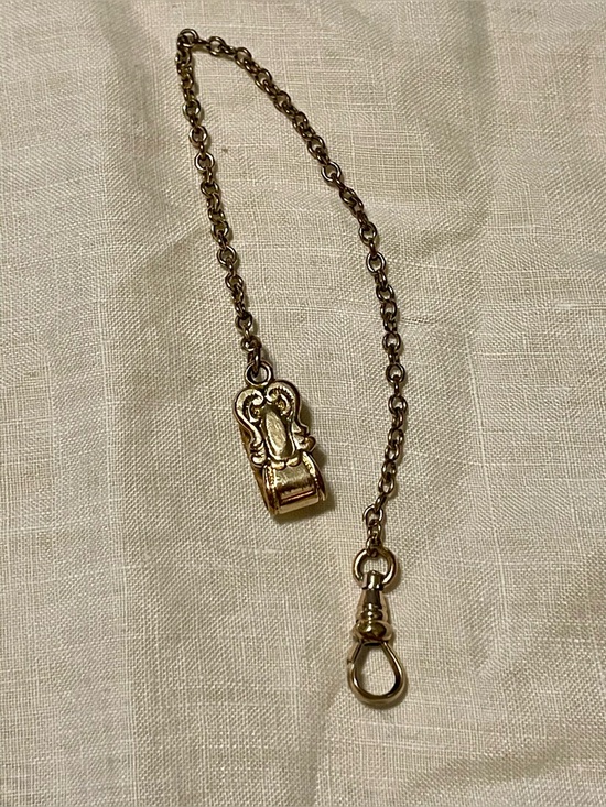 Antique Jewelry - Edwardian Antique Gold Filled Watch Chain Pocket Fob 6-inch